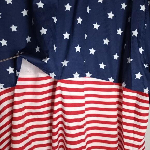 Ocean Coast Shirt Men's 3XL Patriotic Red White & Blue Button Down Short Sleeve - Picture 6 of 9